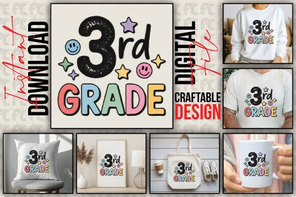 3rd Grade PNG Teacher Back to School PNG for Sublimation