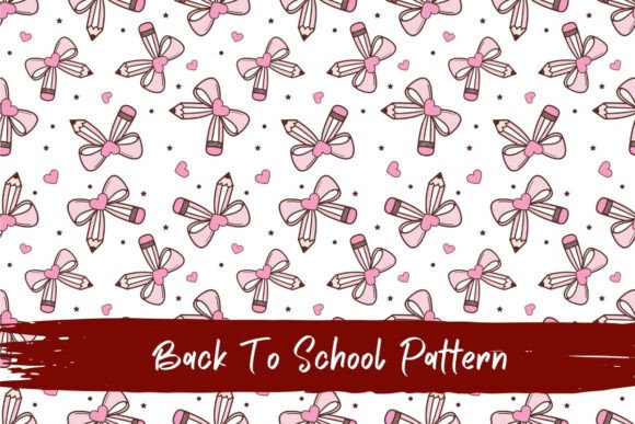 Back to School Pencil Bow Seamless Paper