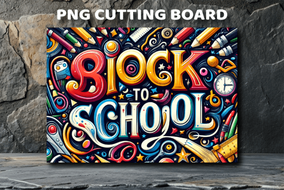 Colorful Back to School Cutting Board