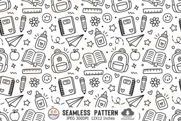 Doodle Back to School Pattern Paper JPG