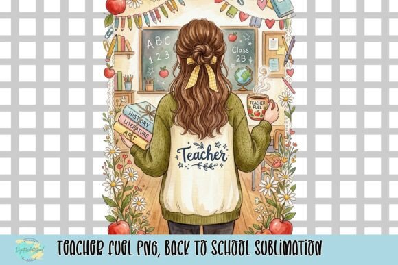 Teacher Fuel PNG for Back to School Sublimation